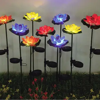 LED Žibintai, Saulės energija Varomas Lauko Modeliavimas Lotus Grindų Lempos Kiemo Lempos Sodo Dekoratyvinės Lempos Energijos Taupymo Ir Vandeniui