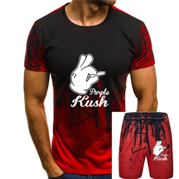 Mados Logotipo Spausdinimo T Marškinėliai Vyrams& Trumpas Violetinė Kush O-Kaklo Mados Tees