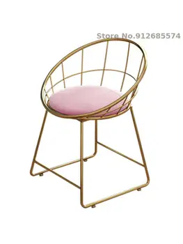 Makiažo kėdė, ju raudona ins kėdė, mergina, mielas šviesos prabanga atlošas namų nagų dailės geležies miegamasis kėdė kėdė padažu