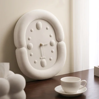 Marshmallow Sieninis Laikrodis korėjos Stiliaus 3D Projektavimo Suede Sieninis Laikrodis Sienų Apdailai skirtą Kambarį Namuose Stalas Docor Valgomojo Kambario Dekoro