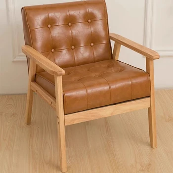 Miega Akcentas Kambarį Kėdė Lounge Medienos Nežiūriu Retro Valgomojo Kėdės Skaityti Dizaineris Cadeiras Para Sala De Estar Baldai