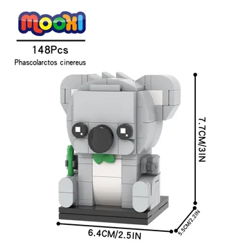 MOC7032 Kūrybos Serijos Anime Koala 3d Gyvūnų Plytų Suderinama Blokai Švietimo Žaislai, Vaikų Kūrybos Dovanos 