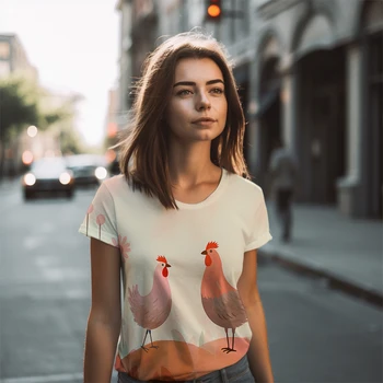 Moterų Gatvės Populiarus marškinėliai Vasarą Reguliariai Apvalios Kaklo trumparankoviai marškinėliai 3D Atspausdintas T -shirt Prarasti Atsitiktinis marškinėliai