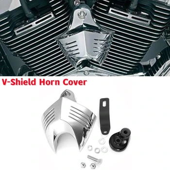 Motociklo V-Shield Ragų Padengti Chromo, Aliuminio, Skirtas Harley Davidson Labai Tūptinės Fatboy Electra Glide Softail Deluxe 2004-2011