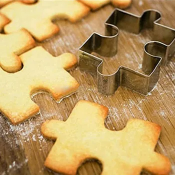 Naujas Dėlionės Formos Cookie Cutter Pyragas Apdaila Minkštas Cuttters Įrankiai Slapukus Nerūdijančio Plieno Biscoito Moldes Para Galletas