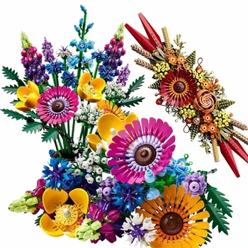 NAUJAS Wildflower Puokštė 10313 Gėlių Blokai Namų Dekoro Pavyzdys Atostogų 