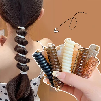 Naujos Konstrukcijos Tvirtos TPU Plaukų Juostos Moterų Plaukų Aksesuarai Mergina Telefono Laido Spiralės Plaukų Ryšius Elastingas Plaukų Žiedai Grupė