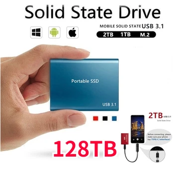 Nešiojamų SSD 2TB Didelės spartos Mobiliojo Kietojo Disko 16TB Išorės Saugojimo Decives Tipas-C USB 3.1 Sąsaja Nešiojamą kompiuterį/PC/ Mac