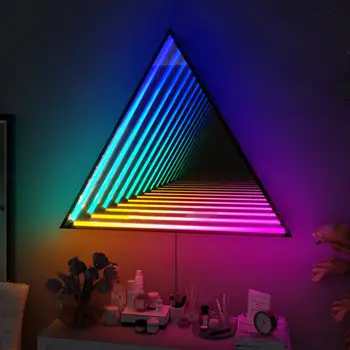 RGB Spalva Keičiasi 3D Magic Mirror LED sienos lempos