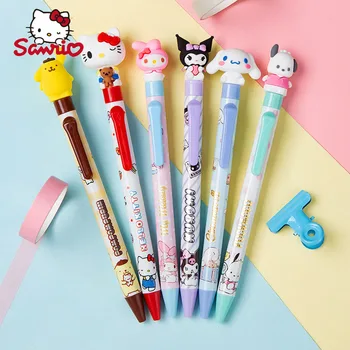 Sanrio 12/36pcs Gelio Rašiklis Kawaii Hello Kitty Kuromi Merginos Mielas Animacinių filmų Parašą Pen Juoda 0,5 mm Studentų Raštinės reikmenys Didmeninė
