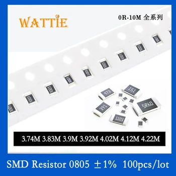 SMD Rezistorius 0805 1% 3.74 M 3.83 M 3.9 M 3.92 M 4.02 M 4.12 M 4.22 M 100VNT/daug chip resistors 1/8W 2.0 mm*1.2 mm
