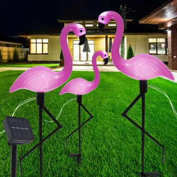 Sodo Dekoro Šviesos Lempos Lauko Kraštovaizdžio Pink Flamingo Šviesos Žibintas Atsparus Vandeniui Sodo Vejos Rausvos Saulės Grindų Lempos Flamingo