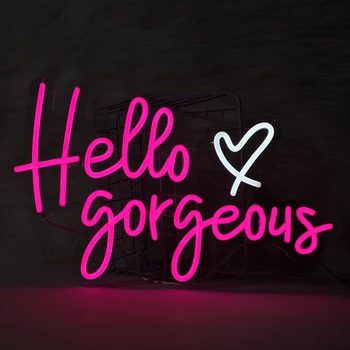 Sveiki, Spalvingas Neon Požymių Sienos Dekoras, Romantiškas Led Neoninis Ženklas, Vestuvių, Pobūvių, Neono Šviesos Ženklas Mergaičių Miegamasis