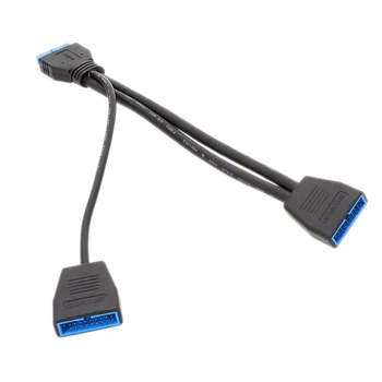 USB 19-Pin Header ilgiklis 1 iki 2 Dviviečiai Uostų Patvari Kompiuterio Plokštę USB Skirstytuvo PCIE Pin Dropship
