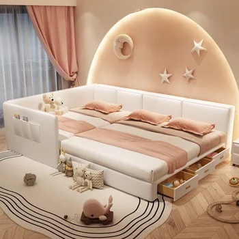 Vaikų baldai italijos minimalistinio tėvų ir vaikų lovos, užleidžiant motina lova, miegamojo, negabaritinių medžiaga lova