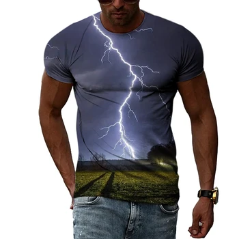 Vasaros 3D Spausdinimo Vyrų T-shirt Su 