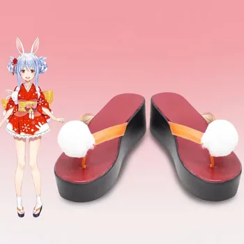 Virtualus VTuber Hololive Usada Pekora Batai Helovinas Naujųjų Metų Aprangą Pritaikyti Anime Cosplay Šlepetės Geta