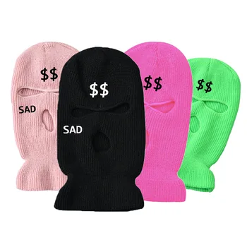 Vyrų, Moterų Juokingi Skrybėlę Skullies Beanies Užmaskuotas Kepurės Trys Skylės Individualų Logotipas Šiltas Žiemos Skrybėlę