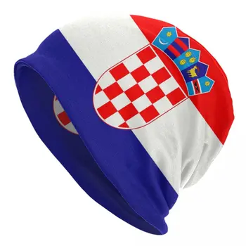 Vėliava Kroatija Variklio Dangčio Skrybėlės Gatvės Megzti Skrybėlę Vyrams, Moterims, Žiemą Šilta Skullies Beanies Kepurės