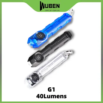 WUBEN G1 Mini LED Žibintuvėlis USB Įkrovimo 2 Režimai keychain Žibintuvėlis 40LM Pelninga Pultelio Šviesos