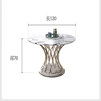 Šiaurės postmodernaus minimalistinio mažame bute namų apvalus valgomojo stalas su patefonu šviesos prabangus marmuro apvalus valgomojo stalas