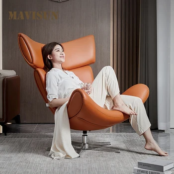 Šiaurės Sėdima Kėdė, Pasukama Dizaineris Vienos Sofos, Biuro, Miegamojo Laisvalaikio Lounge Natūralios Odos Fotelis Už Kambarį