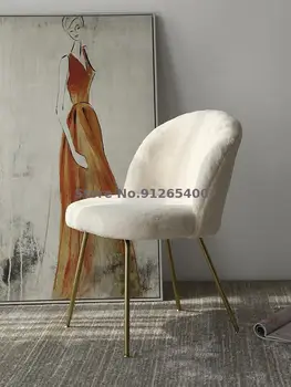Šiaurės Tualetinis Staliukas Makiažas Kėdžių Atlošas Namų Miegamajame Dizaineris Šviesos Prabangus Makiažo Kėdė, Ju Raudona Ins Kėdės Atlošas