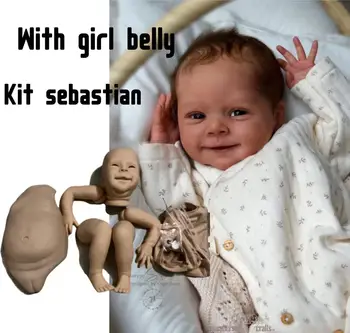【su mergina pilvo plokštė】sandėlyje CHAOSAS 19inch Reborn Baby Doll Sebastian Unpainted Rinkinys su vienu papildomu audiniu kūno Kalėdų Dovana