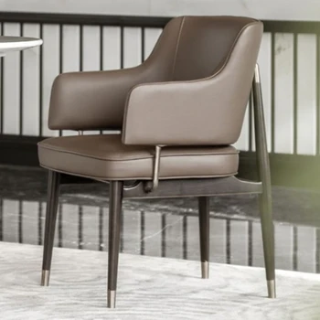Dizaineris Šiaurės Valgomojo Kėdės Šiuolaikinės Metalo Ergonomiškas Medienos Kėdė Odos Fotelis Cadeiras Para Mesa De Jantar Namų Baldai