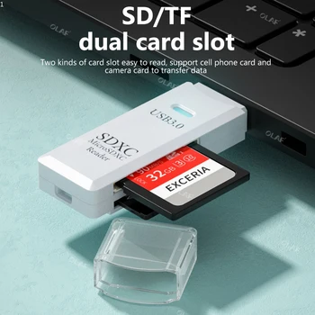 USB3.0 SD/TF Kortelių Skaitytuvas sd kortelė, usb adapteris 2 IN 1 High Speed Multi-card Rašytojas Nešiojamas Kortelės, Atminties Kortelių Skaitytuvą, Priedai