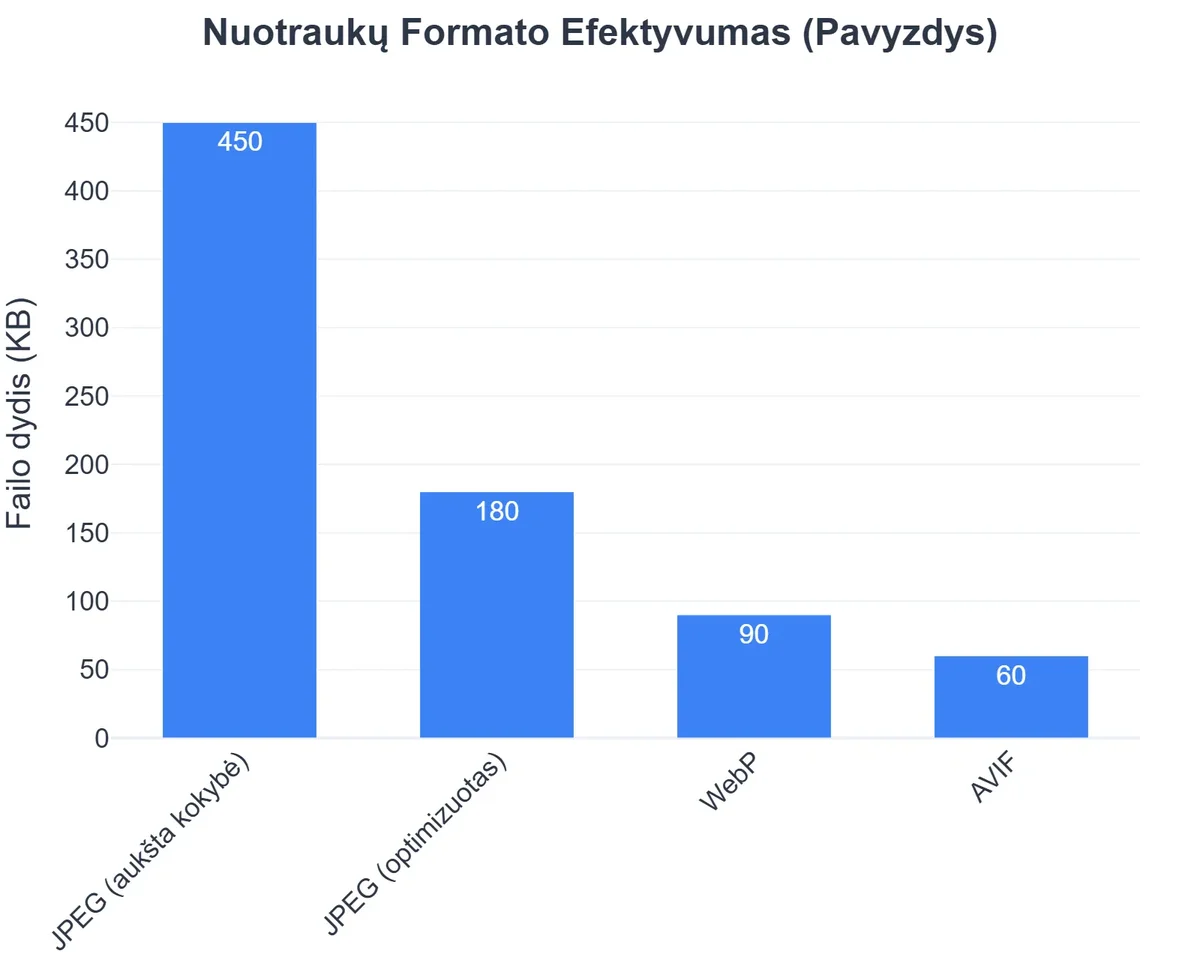 Nuotraukų Formato Efektyvumas (Pavyzdys)