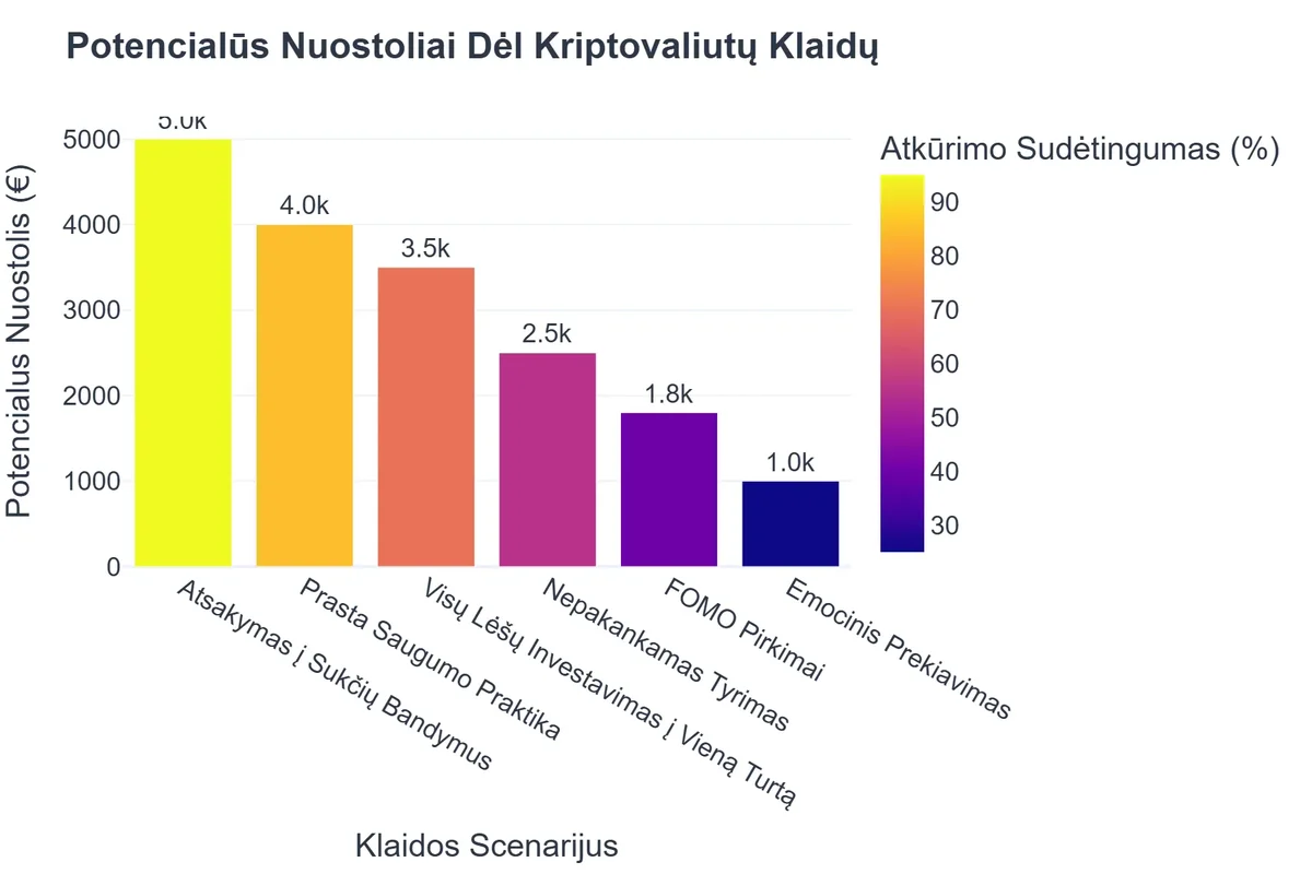 Potencialūs Nuostoliai Dėl Kriptovaliutų Klaidų