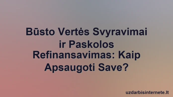 Namas su iškiliu strėle žemyn esančioje finansinėje diagramoje.