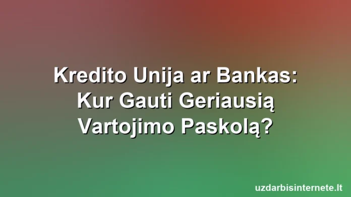 Asmuo, stovintis sankryžoje tarp tradicinio banko pastato ir vietinės kredito unijos.