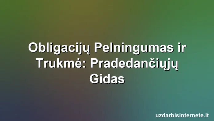 Pinigų krepšiai didėja pagal laiko juostą, iliustruojantys obligacijų investavimo pajamingumą ir trukmę.