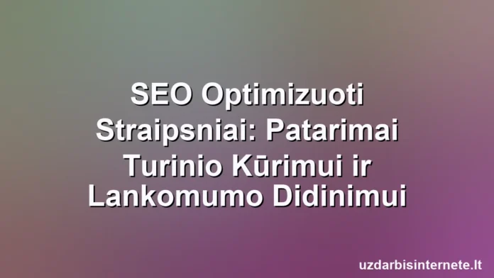 Turinio straipsnio puslapis, rodomas paieškos sistemos rezultatų puslapio viršūnėje.