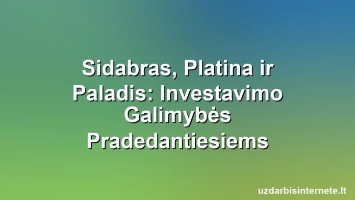 Sidabro, platinos ir paladžio strypai, žvilgantys paprastame fone.