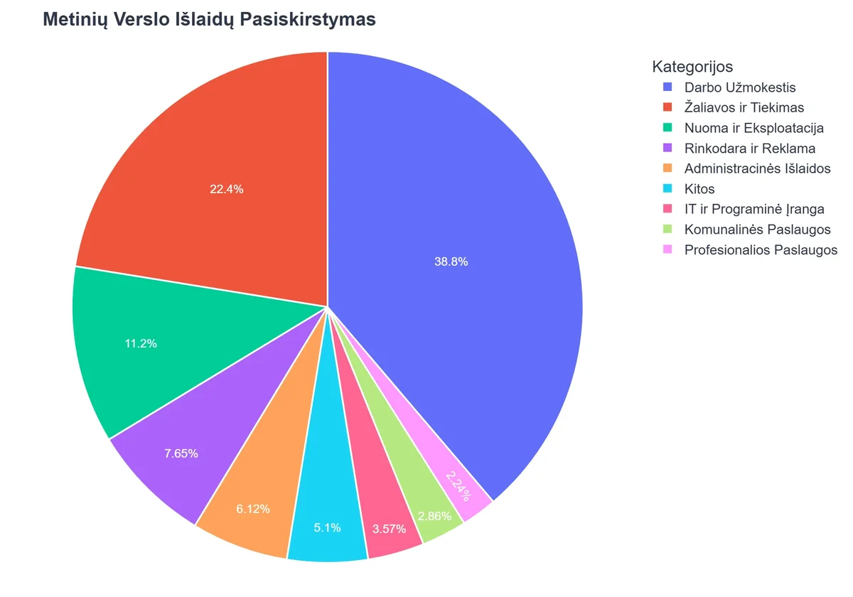 Metinių Verslo Išlaidų Pasiskirstymas