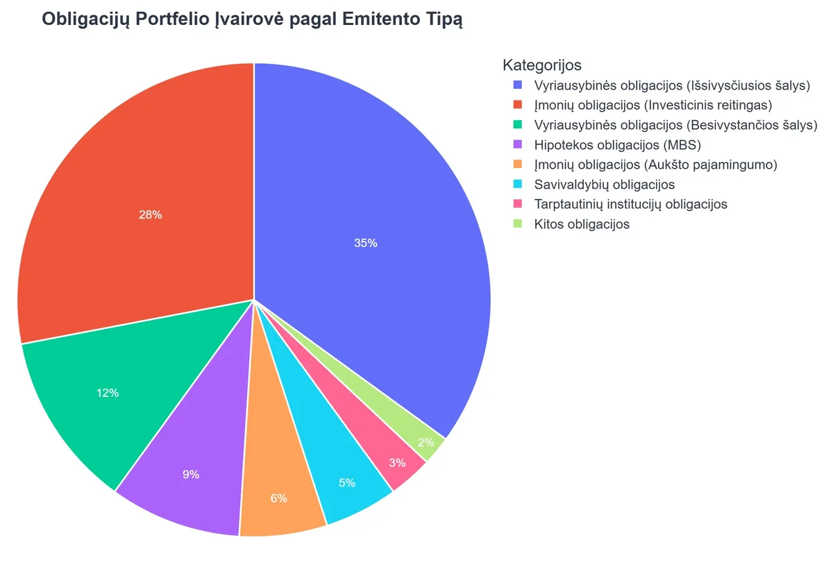 Obligacijų Portfelio Įvairovė pagal Emitento Tipą