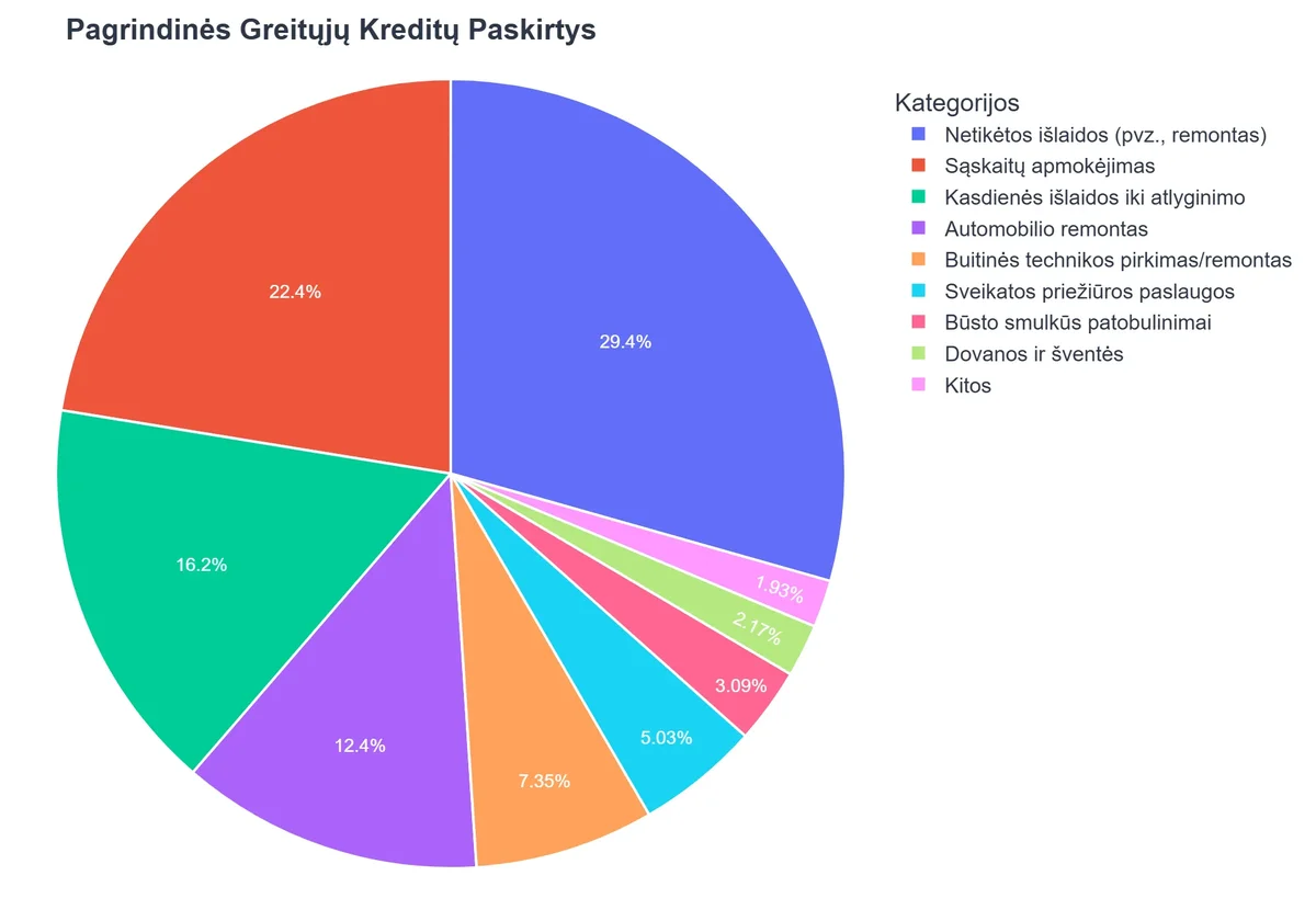 Pagrindinės Greitųjų Kreditų Paskirtys