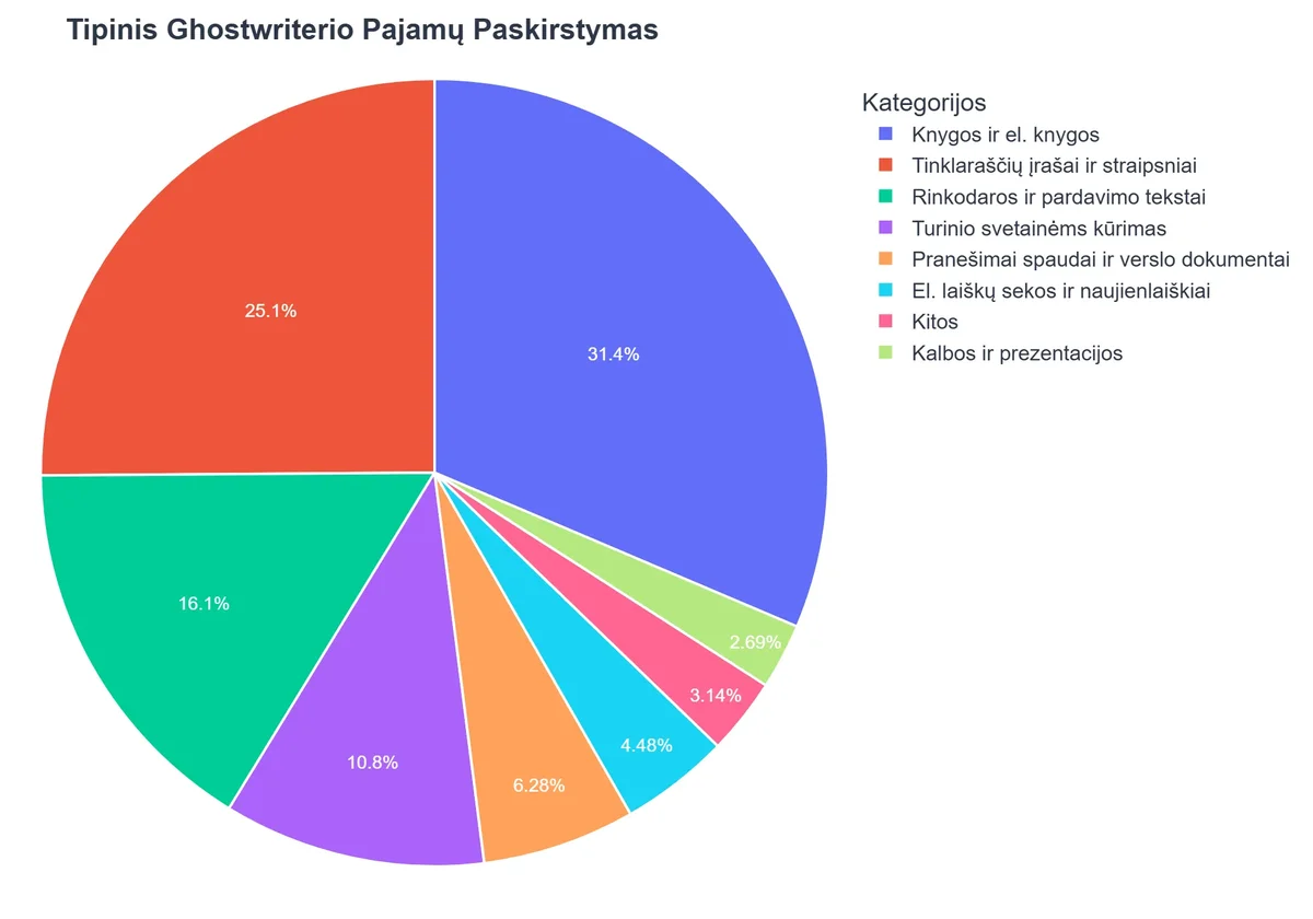 Tipinis Ghostwriterio Pajamų Paskirstymas