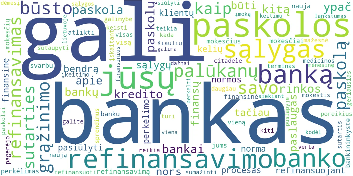 Word cloud for article: Paskolos Refinansavimas: Perėjimas į Kitą Banką