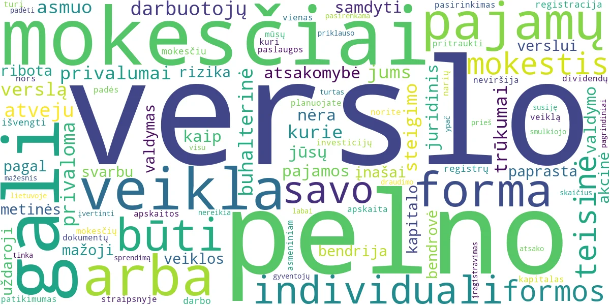 Word cloud for article: Smulkiojo Verslo Formos: UAB, MB ar Individuali Veikla?