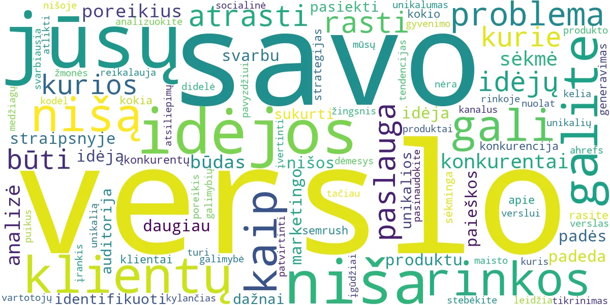 Word cloud for article: Unikalios Verslo Idėjos: Raskite savo Nišą!