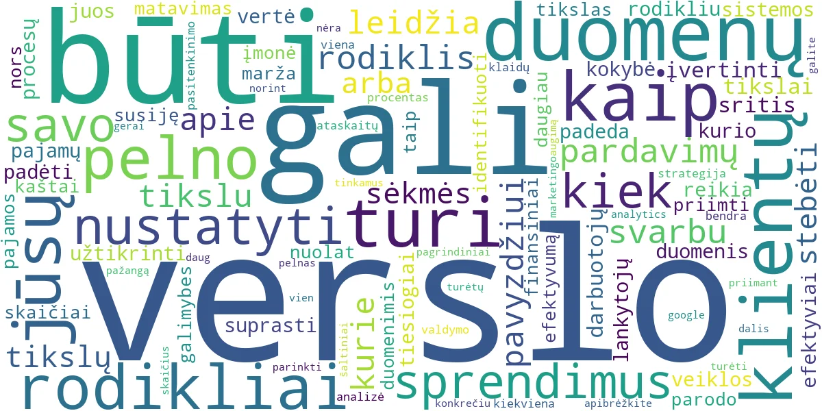 Word cloud for article: Verslo Sėkmės Matavimas: Pagrindiniai KPI ir Analizė