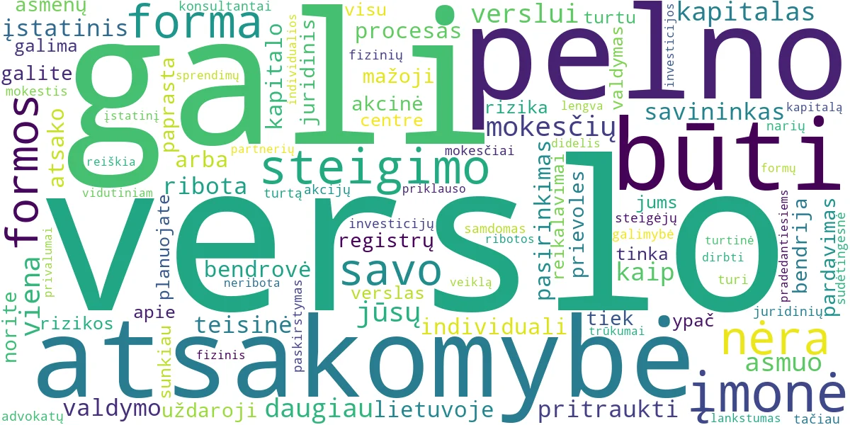 Word cloud for article: Verslo Teisinės Formos: UAB, MB, IĮ – Pasirinkimo Gidas